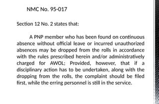 pnp awol reinstatement|G.R. No. 159588 .